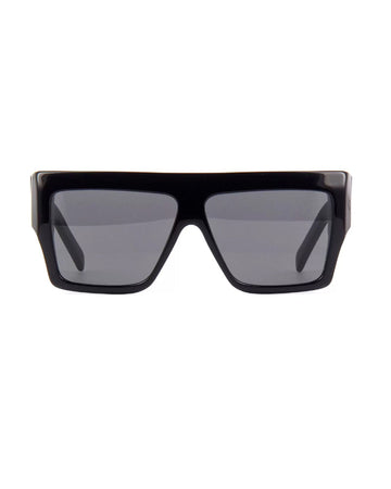 Celine Cl40092i 01a 60 Shiny Black Smoke 6001A Flattop Sunglasses
