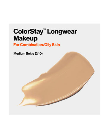 Revlon ColorStay Liquid Foundation Makeup, Combination/Oily Skin, SPF 15, 240 Medium Beige, 1 fl oz.