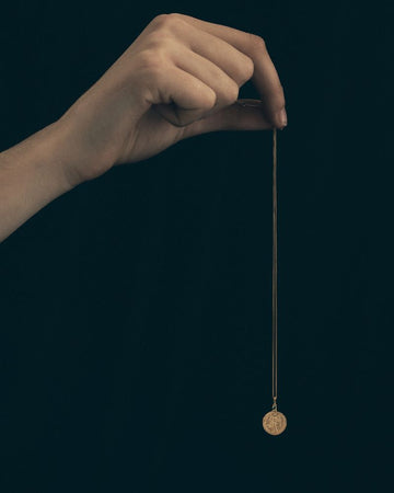 SERAFINA COIN NECKLACE 18K GOLD VERMEIL EMERALD TS879N-GVCBPL